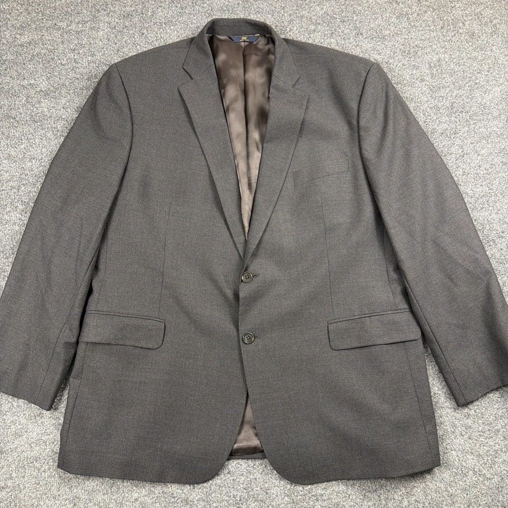 Brooks Brothers 346 Stretch Mens Two Button Blazer Jacket Gray‎ Wool Sz 48R